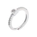 Close-up of 18K gold plated constellation ring with sparkling pave diamonds - Libra / Silver