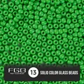 Green 4mm glass seed beads with solid lacquer finish for DIY jewelry crafting - US 13