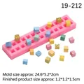 Pink 3D alphabet silicone mold for DIY fondant and clay letter blocks crafting - Pink