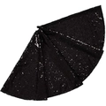 Sparkling black sequin Christmas tree skirt base decoration with shimmering finish - 60CM / Black