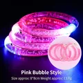Pink LED glowing acrylic bubble bracelet with sparkling internal light effect - Pink/Bubble Style