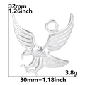 Detailed dimensions of a stainless steel eagle pendant showing 32mm height and 30mm width - Steel