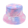 Chapeau bob tie-dye avec dégradé rose et bleu pour protection solaire femme - Tie-Dye Rose Bleu