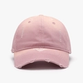 Gorra de béisbol de algodón rosa pálido lavado con detalles desgastados estilo vintage - Rosa
