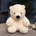Cute white plush polar bear stuffed animal in sitting pose with fluffy long faux fur - 30cm / Sitting Polar Bear