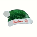 Pince à cheveux bonnet de Noël vert et blanc avec flocon et motif texte Christmas - Vert