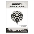 Palloncino disco 4D da 22 pollici in alluminio con stampa zebrata bianca e nera - Stampa Zebra 4D