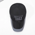 Black and grey runner sports cap with adjustable chin strap and long reflective brim - Adjustable / Black