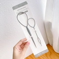 Two pieces grey plastic hair braiding tool set with hanging card packaging - Style 16 Hair Loop Kit (C5-280) / Two-Piece Set / Gray