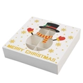 Christmas snowman 6-compartment chocolate gift box with gold snowflakes for festive treats - Chocolate Box - Snowman (6 Grids)
