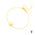 Minimalist 18K gold plated chain bracelet with a polished letter Y pendant for women - Letter Y