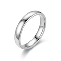 Bague homme 4mm en acier titane argenté poli avec finition miroir lisse épurée - US 7 / Couleur Acier