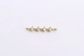 S925 silver DIY double-ring pendant in gold finish with four white zircons - Gold Plated Silver - White Zircon