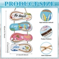 Summer beach surfboard and flip-flop wall decor with 'Happy place' text 40cm height - Ocean Style Flip-Flop 4-Tier Hanging Sign (Y24Y50742_Q)