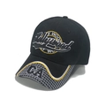 Berretto da baseball in cotone nero con ricamo Hollywood e patch CA sulla visiera - M (56-58cm) / Nero