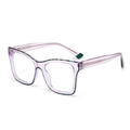 Fashionable large frame anti-blue light glasses in translucent light purple finish - Light Purple