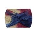 Tie-dye wide yoga headband with blue and purple twist knot for fitness and running - 28-Blue Purple Tie-dye