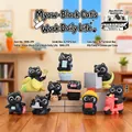 Creative black cat figurine showing daily office work life with a small laptop - Nyan Black Work Life-Whole Set