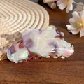 Irregular cloud acetate hair claw clip with pearlescent purple and green finish - Grape Purple
