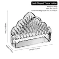 Vertical embossed glass napkin holder with floral leaf design for dining tables - Glass Napkin Holder - Triangle Pointed Leaf