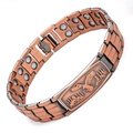 Detail view of bronze magnetic bracelet showing eagle relief and interior magnets - Eagle Curved Plate Ancient Copper