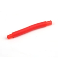 Single red plastic telescopic pop tube toy for sensory stress relief on white background - Red