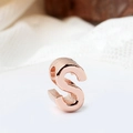 Charming rose gold alphabet S charm bead for personalized DIY charm bracelets and jewelry - Letter S / Rose Gold