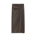 Vintage midi-rok voor dames met ruitpatroon en stijlvolle zijplooien in bruin design - XS / Bruin & Zwart Geruit