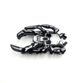 Halloween claw clip with black spider and white skull design in high-quality acrylic - Skull Spider