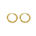 Polished 18K gold-plated stainless steel hoop earrings for men and women on white background - 2.5*8mm / Gold
