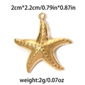 Golden starfish pendant charm made of 304 stainless steel measuring 2cm x 2.2cm - TP0556-02 Gold 2.0x2.2cm