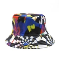 Dettaglio ravvicinato della stampa graffiti colorata sulla tesa del cappello a secchiello - M (56-59cm) / Graffiti Astratti Multicolore (02)