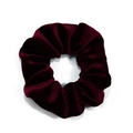 Chouchou en velours rouge foncé avec texture côtelée et bande élastique cheveux - Bordeaux