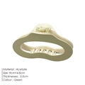 Elegante pinza per capelli verde da 9 cm in acetato con trama a nuvola - Beige e Verde