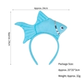 Cute light blue plush fish headband with silver sequins and 3D sea animal design - 3D Blue Goldfish