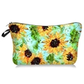 Détail de la trousse de maquillage avec motif tournesol et poignée noire pratique - Art de peinture à l'huile tournesol (15)