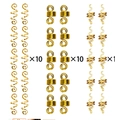 Detailed set of 30 gold metal hair rings with spiral, spring, and snake hair clip charms - 30Pcs Gold Set 10#