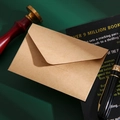 Vintage brown kraft paper mini envelope for handmade letters on a retro green background - Kraft Color