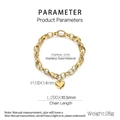 Dettaglio del bracciale a catena ovale placcato oro 18K con ciondolo a cuore e chiusura a moschettone - Stile Cuore con Giunzione Ovale Dorato (KB183393-Z)