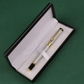 Morandi metal business pen in silver frosted finish with gold accents in a black gift box - Dragon Matte / Silver / Boxed