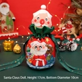 Santa Claus plush drawstring gift bag with reindeer pattern and 3D doll 17x10cm - Velvet Doll Head Santa Bag