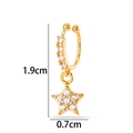 Gold star-shaped ear cuff with clear cubic zirconia pavé and hanging star pendant - Star Style (2625-12#) / Gold
