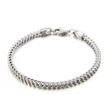 Bracelet Spiga en acier inoxydable argenté poli avec fermoir mousqueton sûr - Couleur Acier 4mm (KB139959-K)