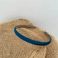 Minimalist solid navy blue fabric headband with matte finish and non-slip lining - Sapphire Blue