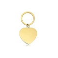Polished heart-shaped stainless steel keychain in golden finish for DIY engraving - 25mm Gold Heart Pendant Keychain