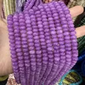 Strand of purple natural stone abacus beads for DIY jewelry making and bracelets - 5 / 5*8mm (approx. 73 pcs/strand)