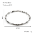 Disegno tecnico che mostra lo spessore di 5mm e la misura 57x67mm di questo bracciale - Diametro Interno 57*67mm (Superficie Lucidata) / Color Acciaio
