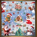 Christmas window stickers featuring Santa Claus, snowman, gingerbread man and snowflakes - 9-Pack Complete Collection Christmas Static Clings