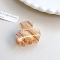 Amber and lilac marble acrylic hair claw clip with elegant acetate texture for women - Style N (3.2CM/Orange Yellow Purple Mix)
