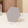 Grey hexagonal earring display stand with multi-hole design for jewelry organization - Small Hexagon 11x13cm / Gray